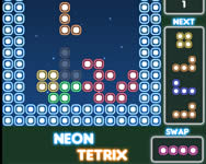 Neon tetrix kirakós HTML5 játék